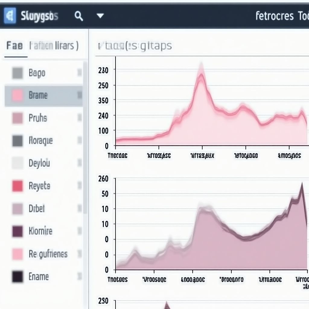 Gráficos y datos de análisis de tendencias en una pantalla de ordenador.
